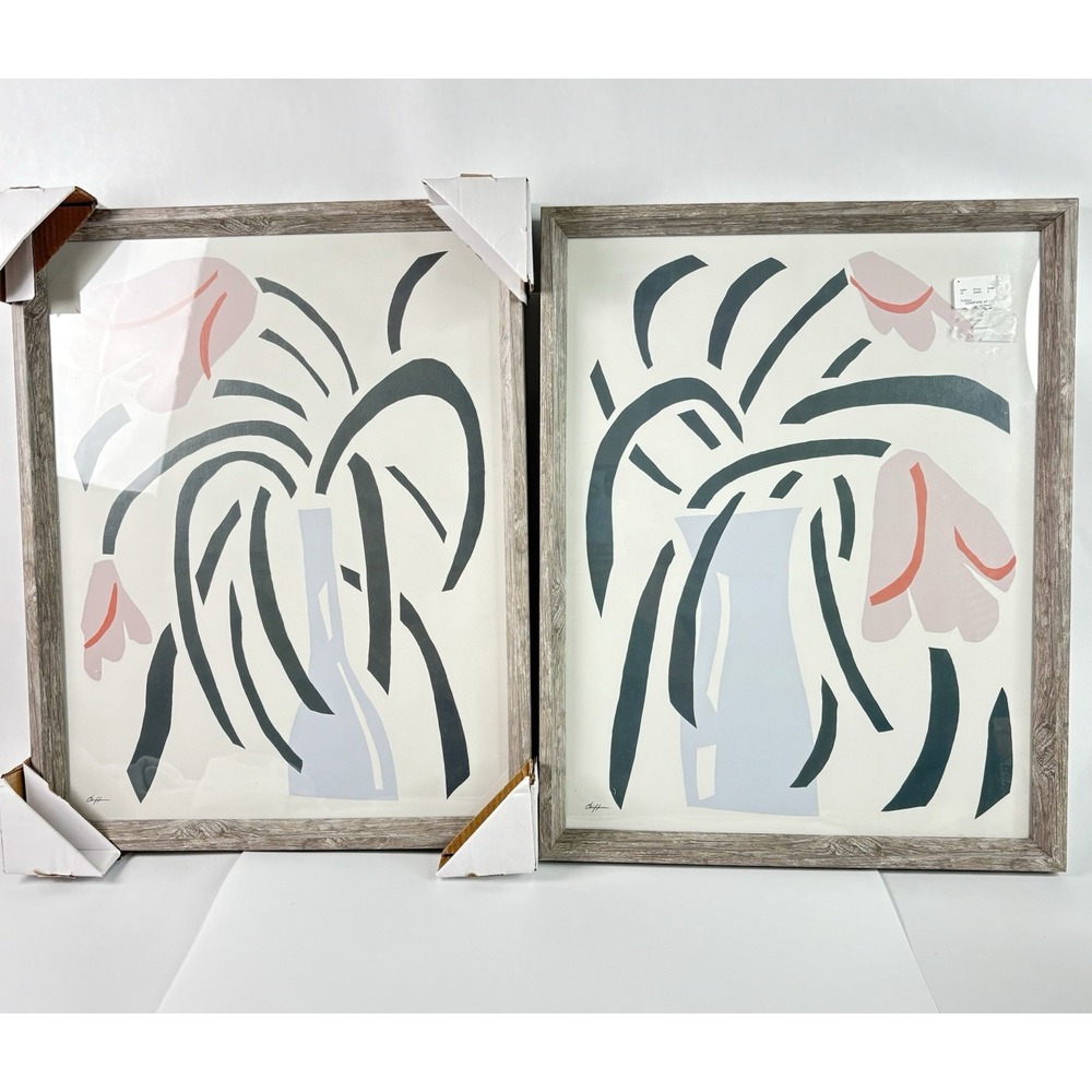 2  Sets Of 19"x15"  Home Wall Art‎  Frame Flower Vase Open Box
